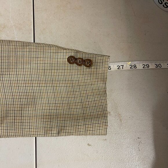 Alan Flusser Blazer Sport Coat Tan Plaid Pink Lining - Picture 10 of 11